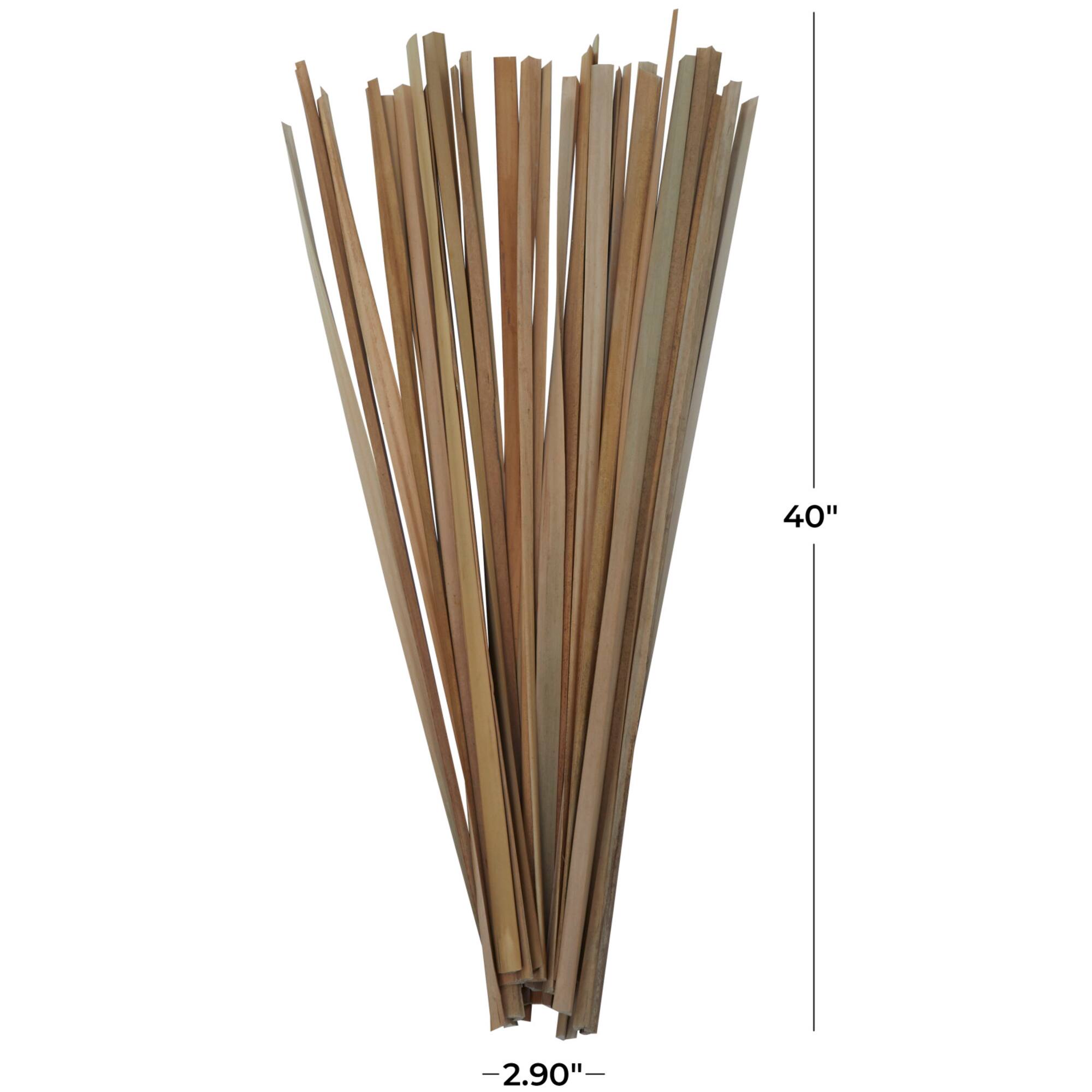 3.5ft. Natural Light Brown Dried Plant Foliage with Slender Stems